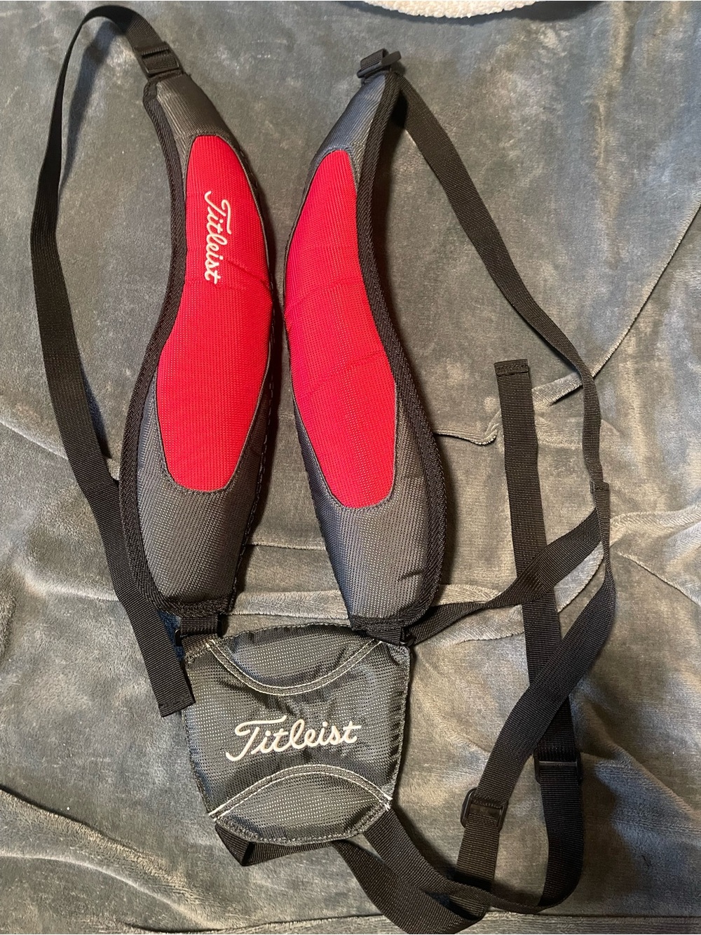 Titleist Dual Backpack Style Golf Bag Replacement Strap- Red And Black EZ Fit